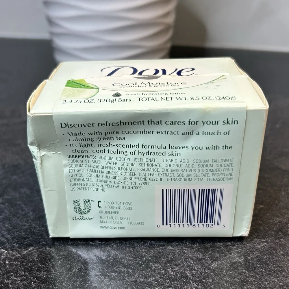 Dove Cool Moisture Cucumber & Green Tea Bar Soap 1/4 Fresh‎ Hydrating Lotion